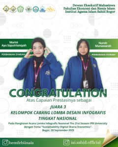 Dua Mahasiswi FEBI IAI Sahid Bogor Raih Juara 3 Lomba Desain Infografis Nasional dengan Tema Ekonomi Syariah Digital Berkelanjutan