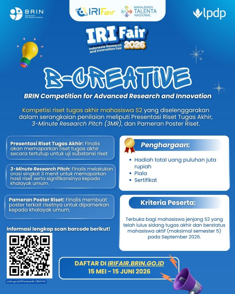 BRIN Buka Kesempatan bagi Mahasiswa untuk Berkompetisi dalam IRI Fair 2026
